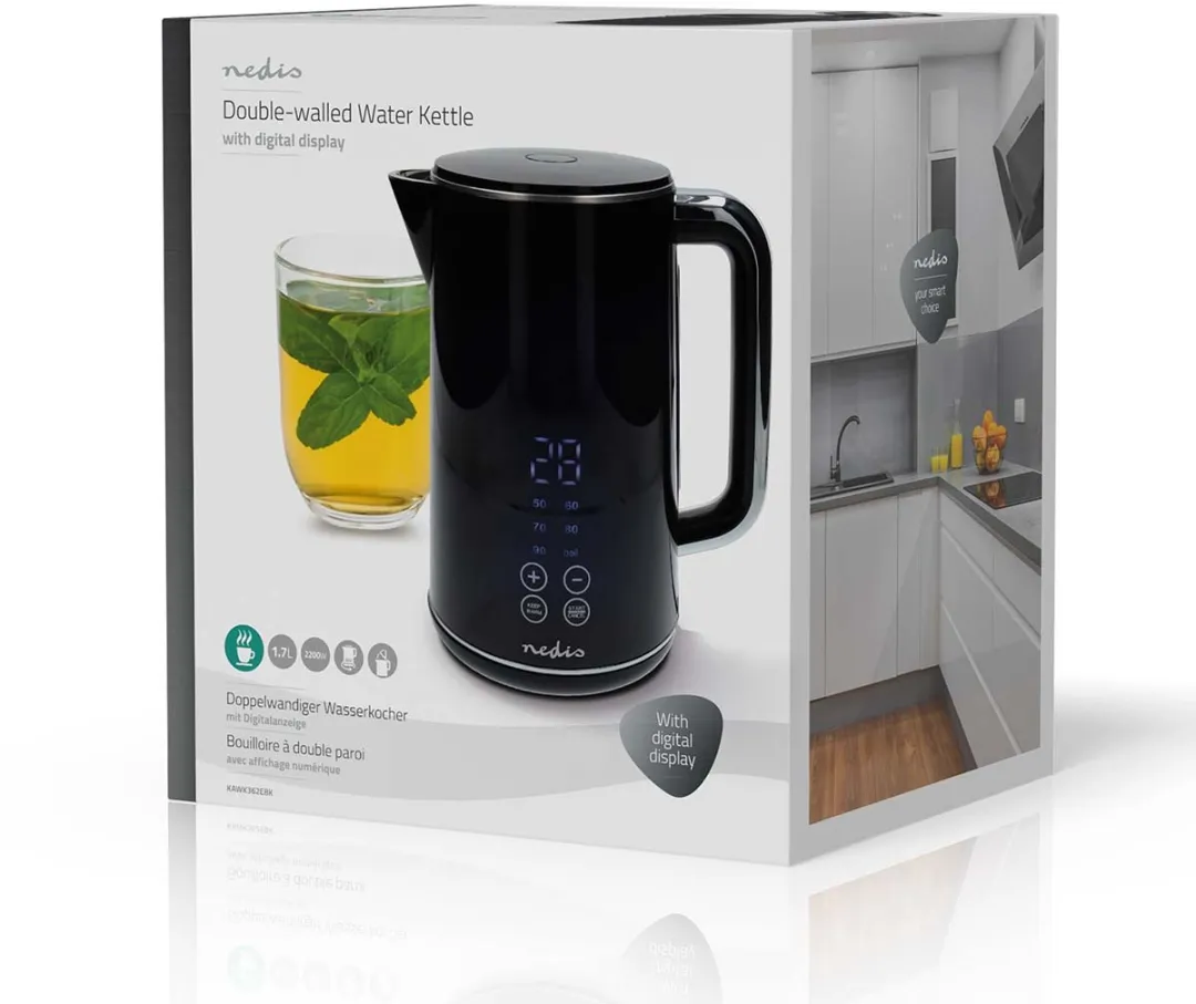 Nedis KAWK362EBK Waterkoker 1.7L - 2200W - Zwart
