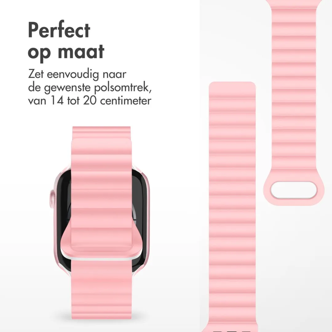 Imoshion Magnetisch Siliconen Bandje Apple Watch 44/45/49mm - Roze & Wit