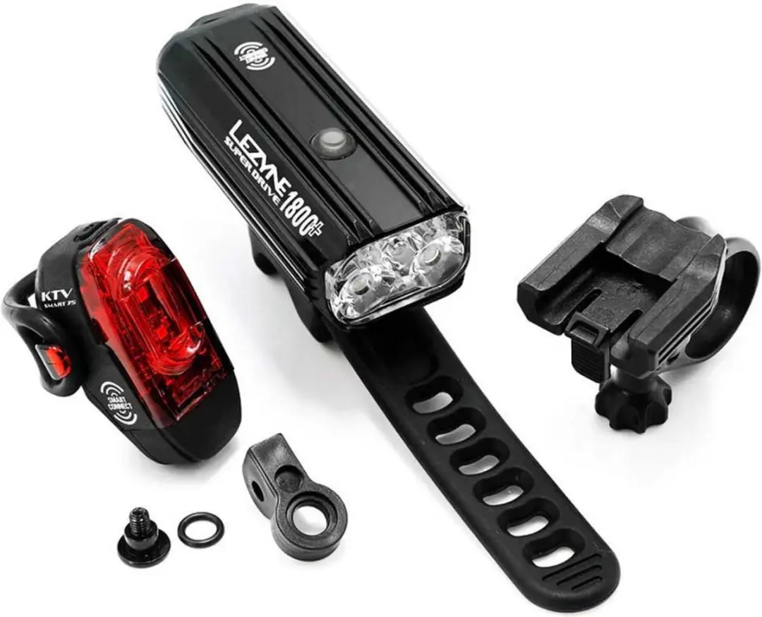 Lezyne Super Drive Smart 1800+ / Ktv Pro Smart Loaded Kit Lichtset Zilver 1800 /