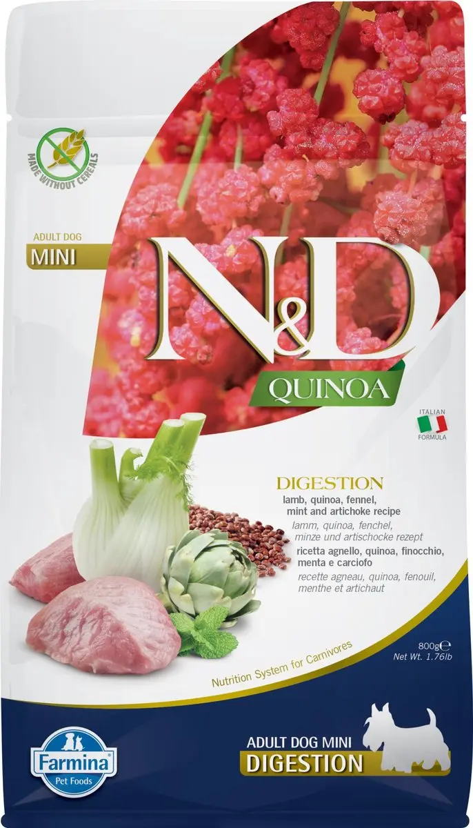 Farmina N&D Hond Quinoa Digestion Lam Adult Mini 800 gr