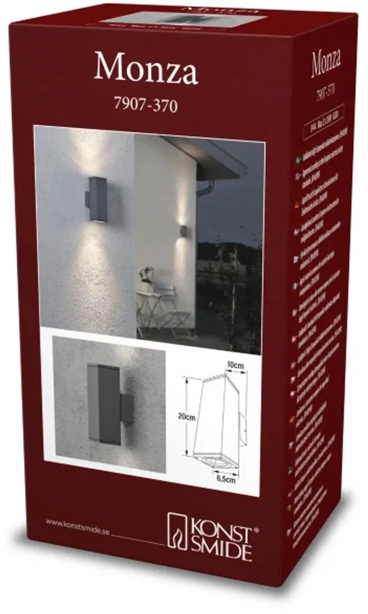Konstsmide Monza Spotlamp Buiten - 2-lichts GU10 - IP44 - Antraciet
