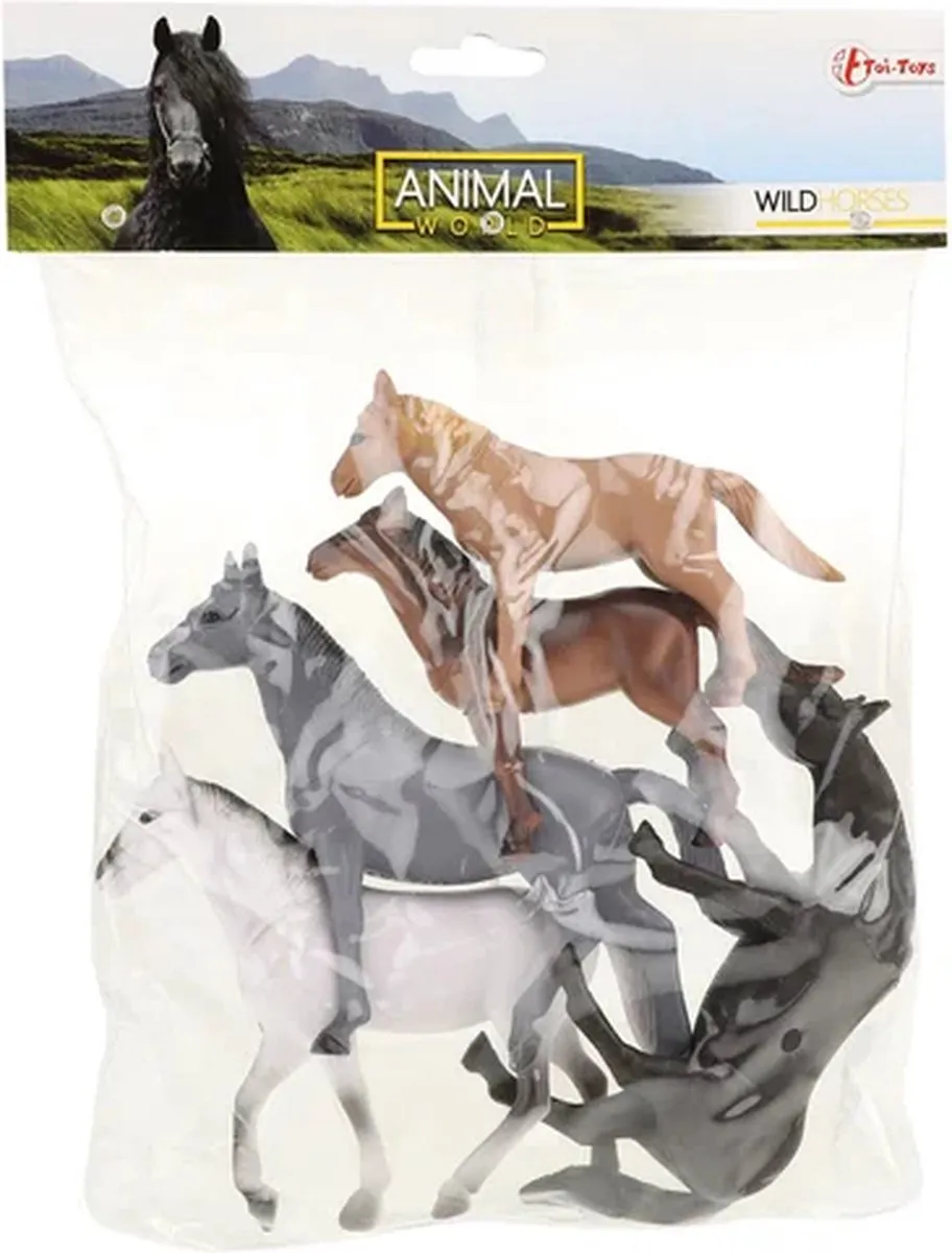Toi-Toys Animal World Paarden Multicolor - 5 Stuks