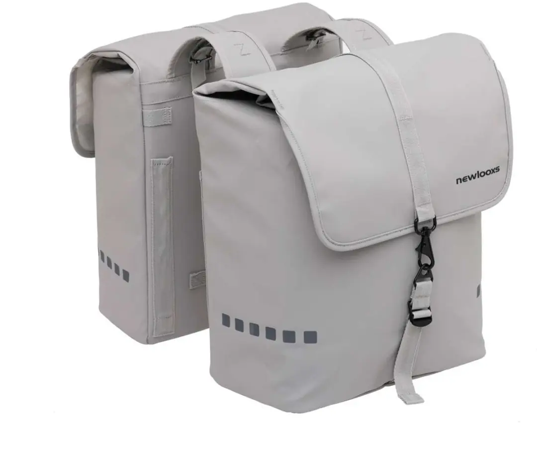 New Looxs fietstas dubbel Odense light grey 39L