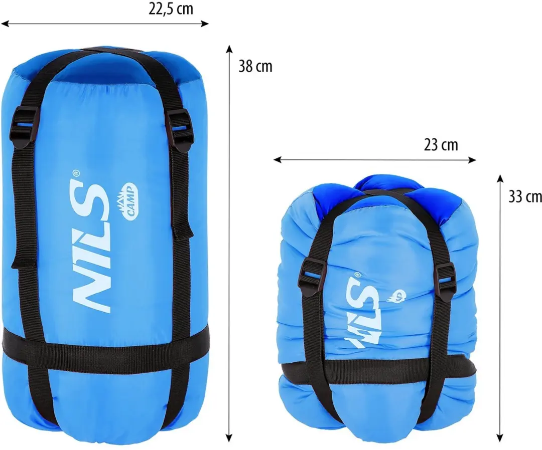 Nils Camp Junior Mummie Slaapzak - 180cm - Blauw - afbeelding 6 van 6