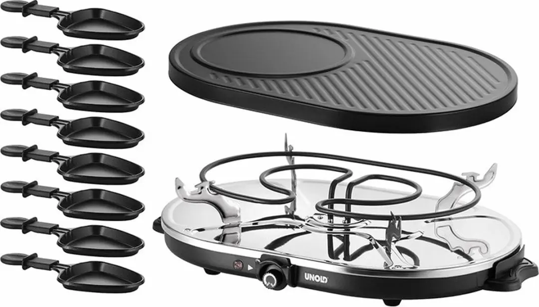 Unold 48795 Raclette Gourmetstel - 1200W - Zwart - afbeelding 2 van 6