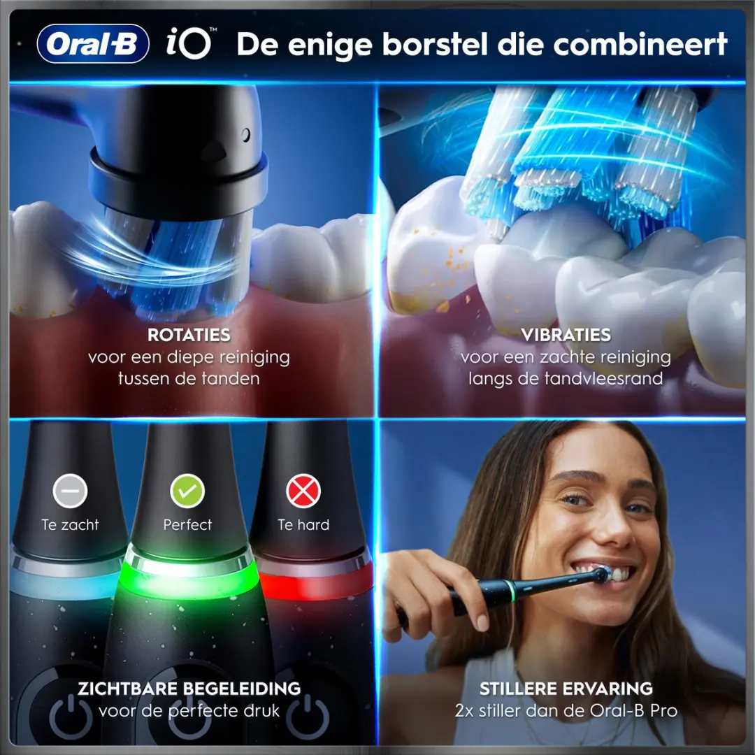 Oral-B iO 10 Elektrische Tandenborstel - Duopack - Zwart - afbeelding 5 van 6