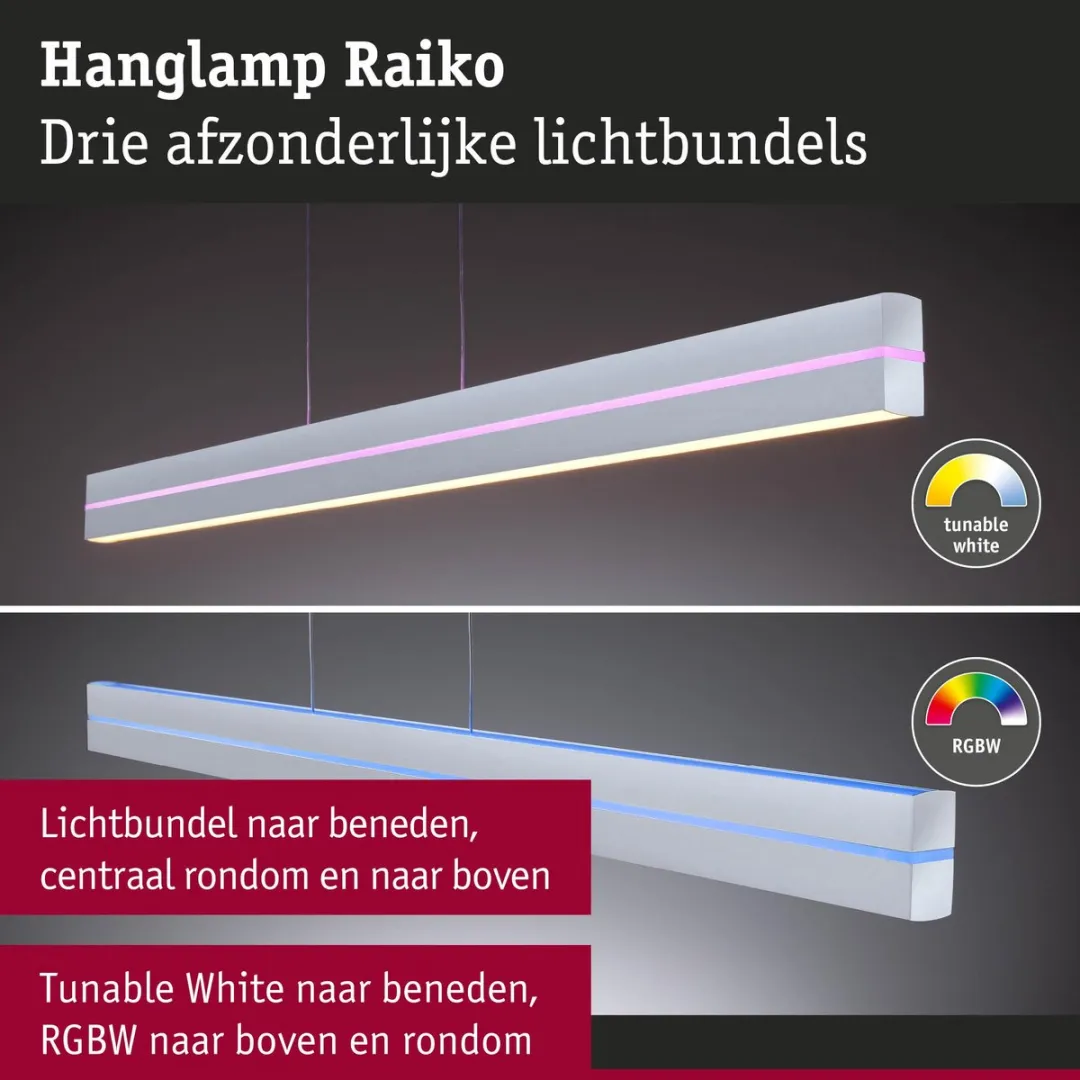Paulmann LED Hanglamp Raiko RGBW+ - 1400lm - Zilver mat