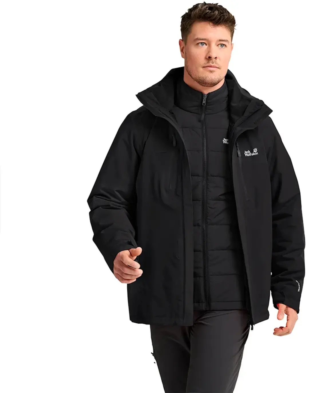 Jack Wolfskin Jasper Pro 3in1 Afneembare Jas Zwart 3XL Man