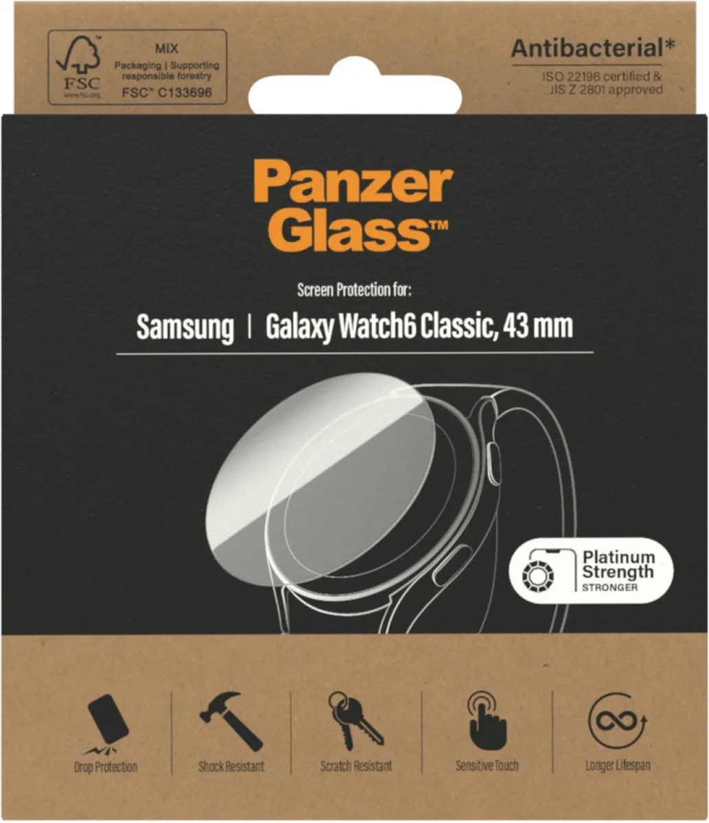 PanzerGlass PZ-3685 Screenprotector Samsung Galaxy Watch 6 Classic 43mm - Transparant