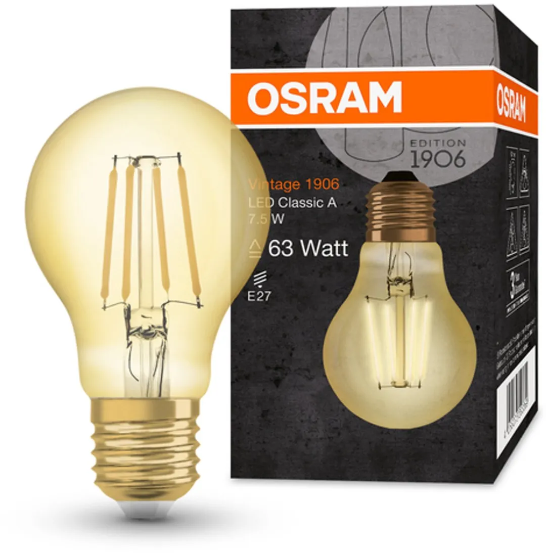 Osram LED Filament E27 7.5W Warm Wit - Helder Glas