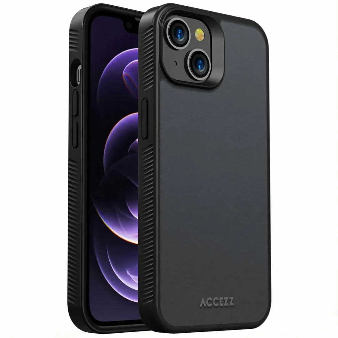 Accezz Hoesje iPhone 14 Frosted Backcover - Zwart