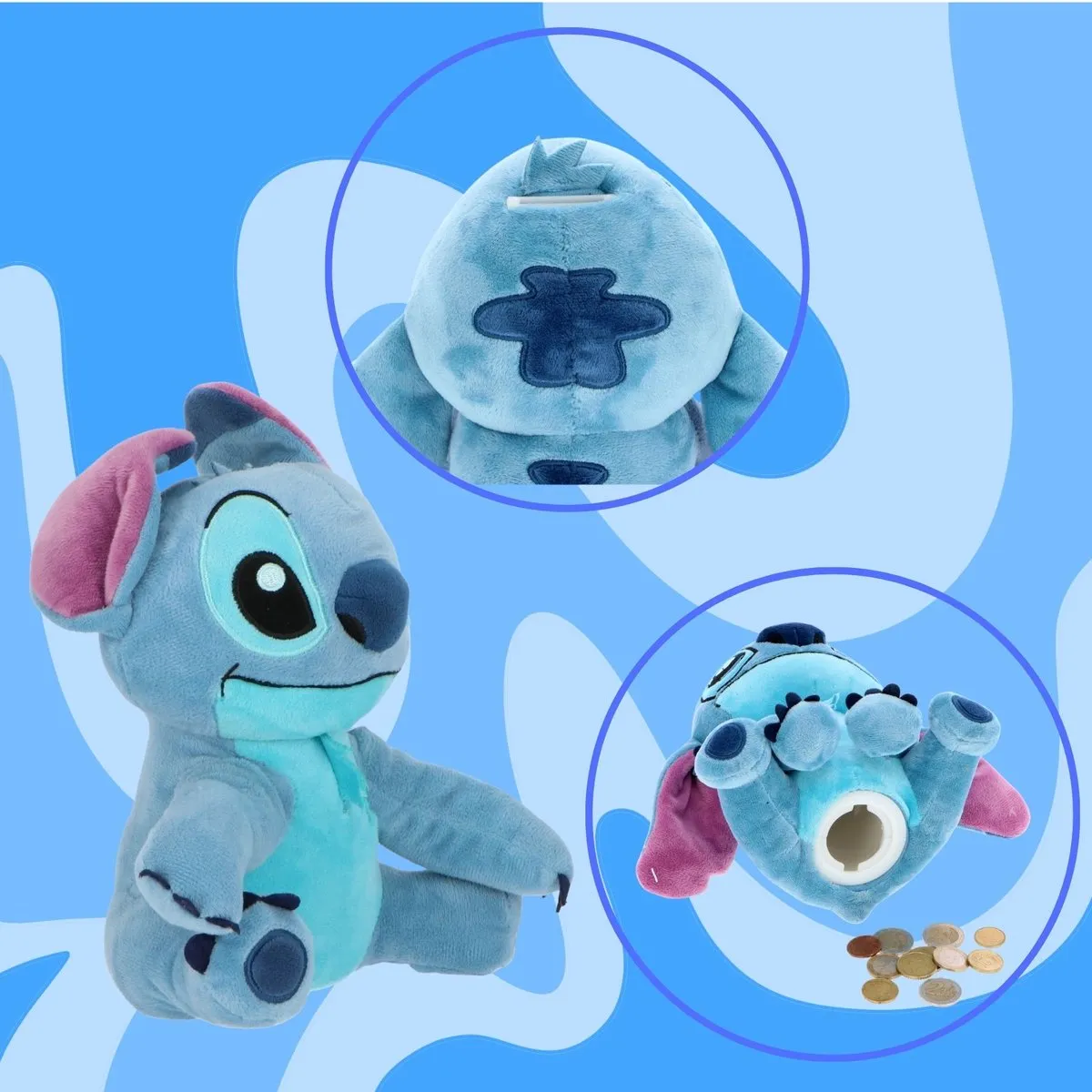 Disney Lilo & Stitch Knuffel Spaarpot - 15cm - Blauw