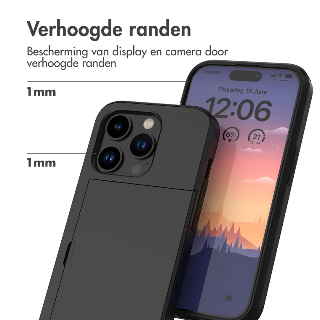 Imoshion Hoesje iPhone 15 Pro - 2 Pasjes - Zwart