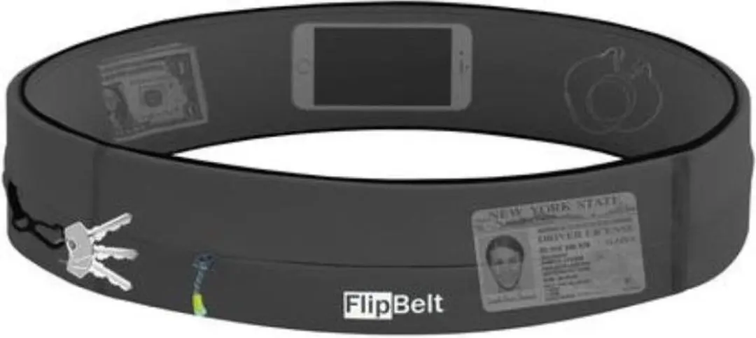 FlipBelt Zipper Runningbelt - Donkergrijs - L - afbeelding 6 van 6
