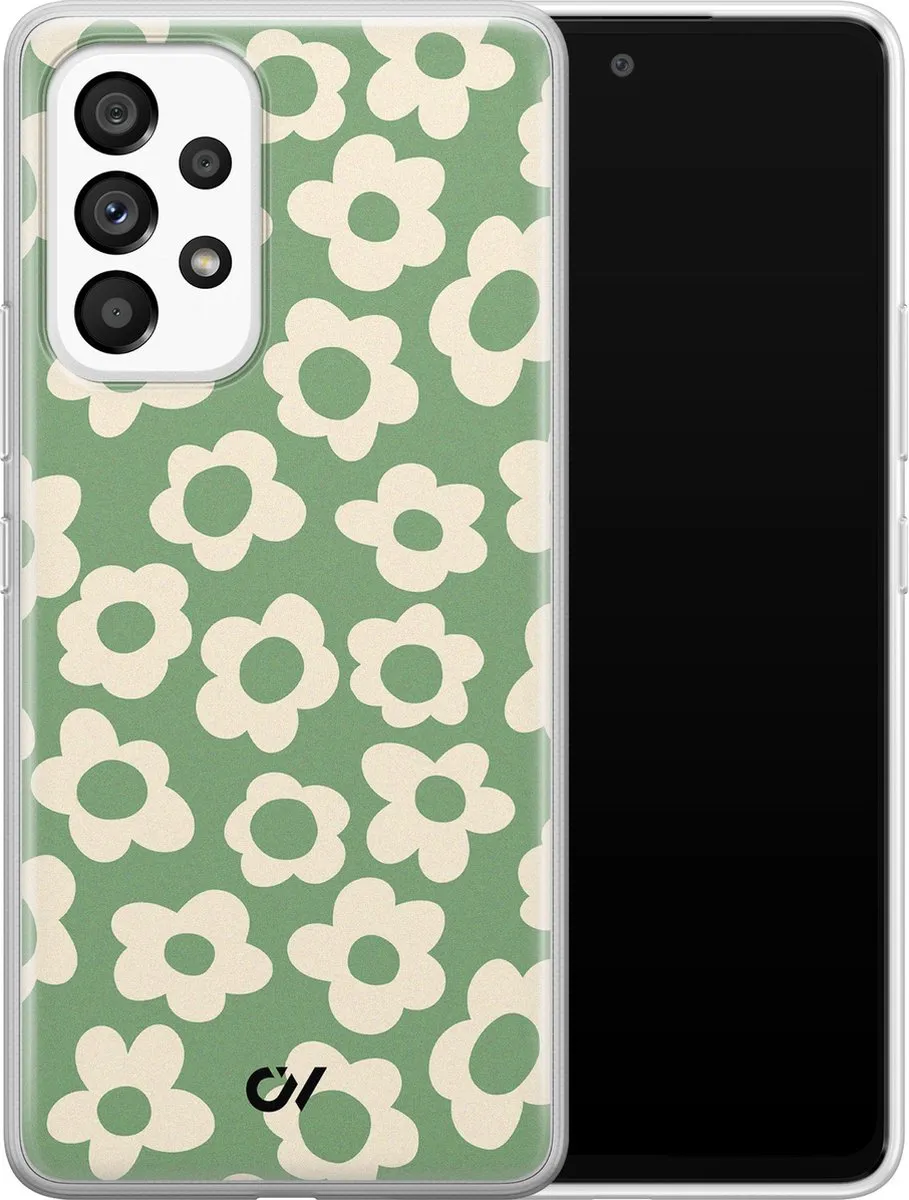 Casevibes Hoesje Samsung Galaxy A53 Retro Cute Flowers - Groen