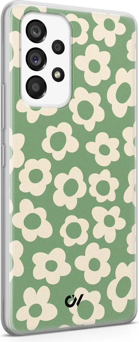Casevibes Hoesje Samsung Galaxy A53 Retro Cute Flowers - Groen