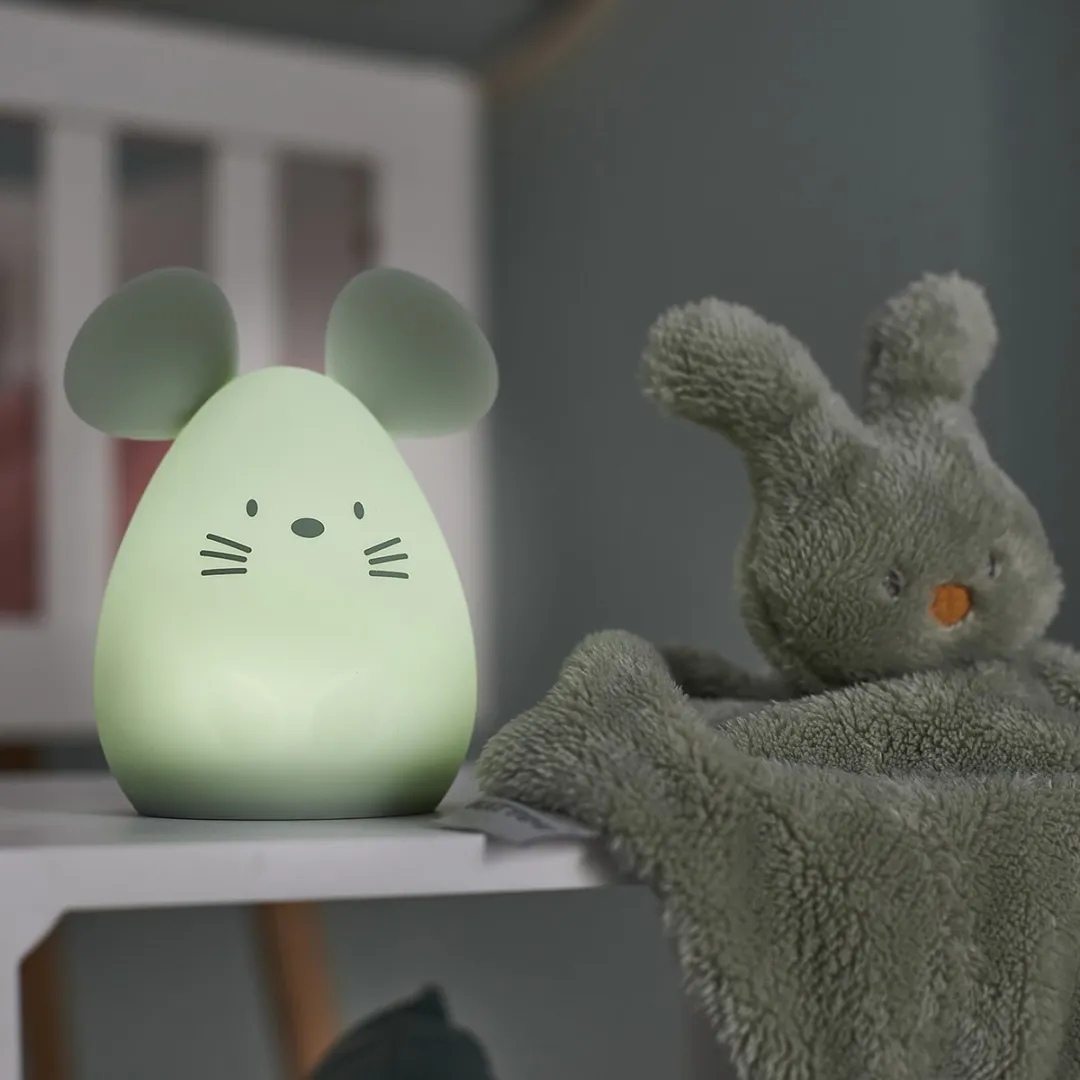 Nattou Silicone Nachtlamp Muis Groen - 11cm