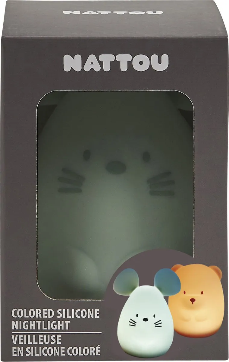 Nattou Silicone Nachtlamp Muis Groen - 11cm