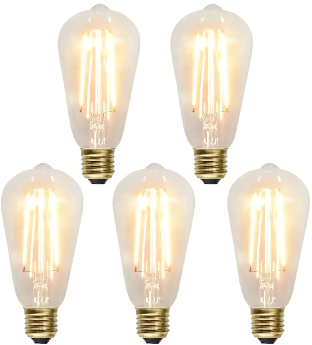 Star Trading Druppel-Edison Lamp E27 2.3W Super Warm Wit - 5 Stuks