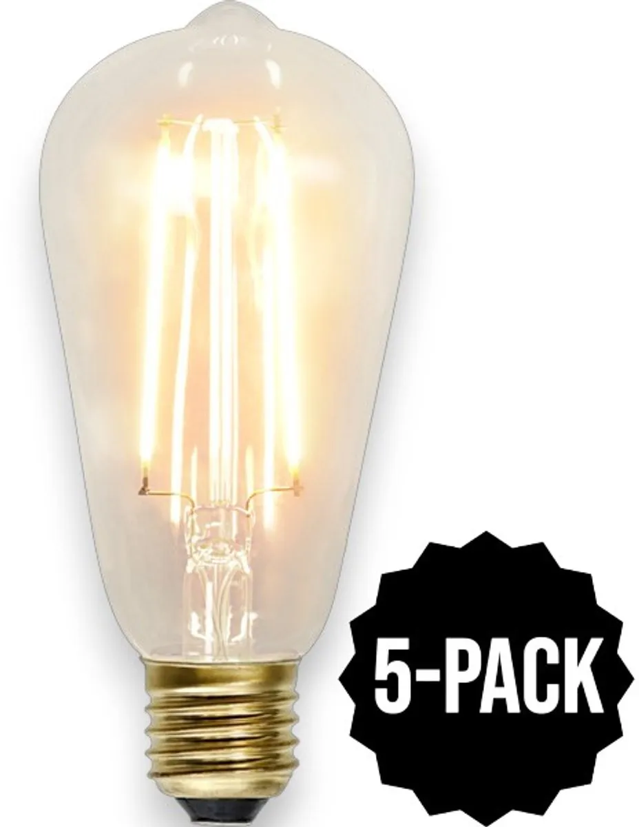 Star Trading Druppel-Edison Lamp E27 2.3W Super Warm Wit