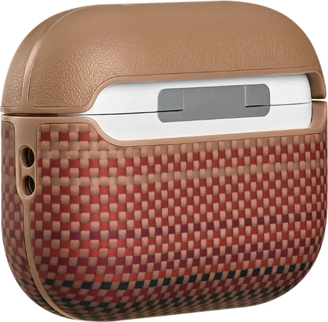 Pitaka Aramid Fiber Hoesje AirPods Pro 3 - Oranje - afbeelding 4 van 6