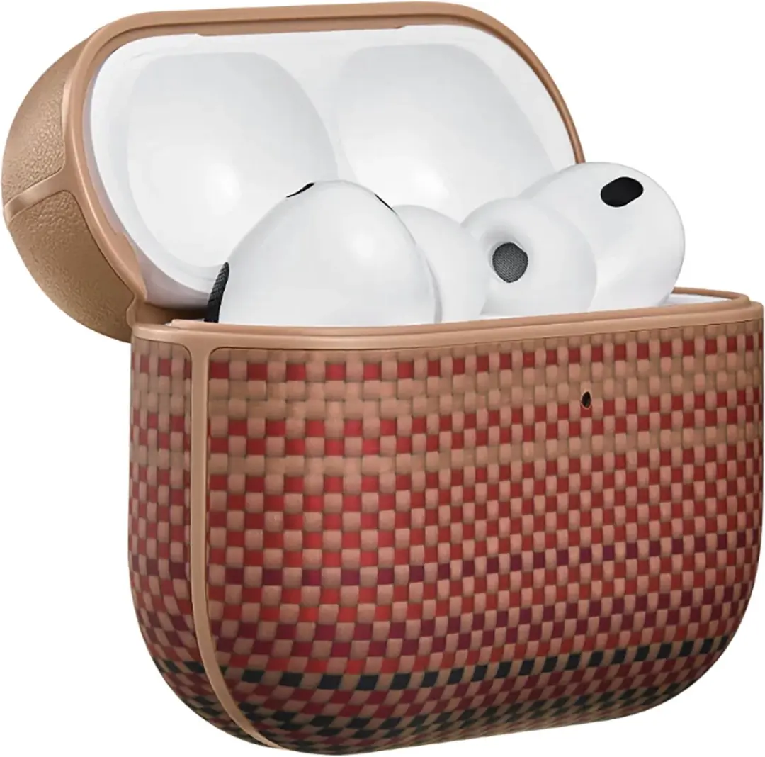 Pitaka Aramid Fiber Hoesje AirPods Pro 3 - Oranje - afbeelding 3 van 6
