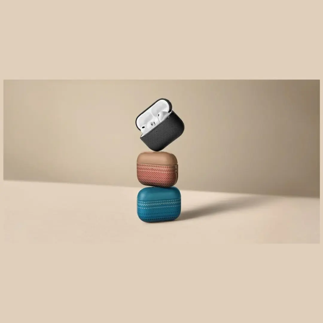 Pitaka Aramid Fiber Hoesje AirPods Pro 3 - Oranje - afbeelding 2 van 6