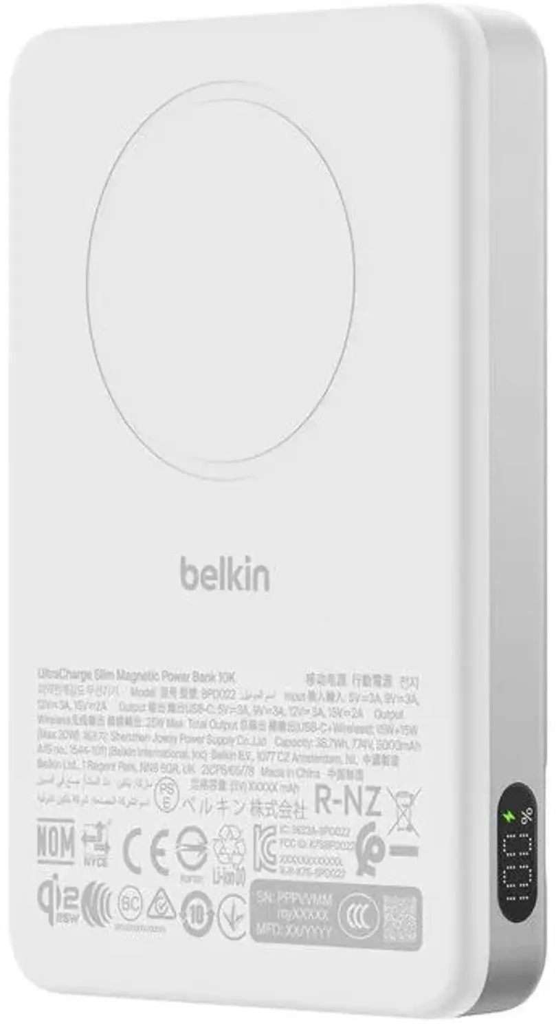 Belkin UltraCharge Slim Magnetic BPD022HQWH Powerbank - afbeelding 4 van 5