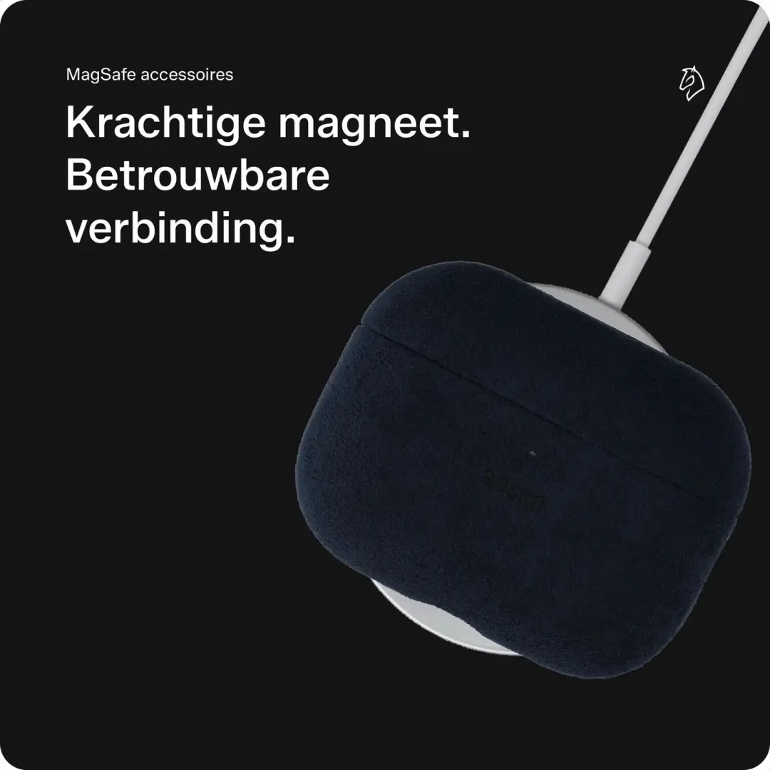 Rosso Avanti Hoesje AirPods Pro 3 MagSafe - Alcantara - Blauw - afbeelding 2 van 6