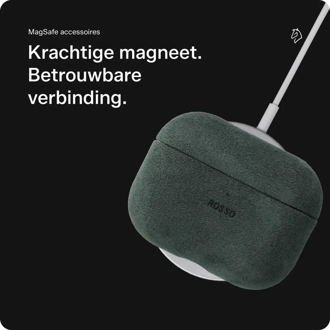 Rosso Avanti Hoesje AirPods Pro 3 - Alcantara - Groen - afbeelding 3 van 6