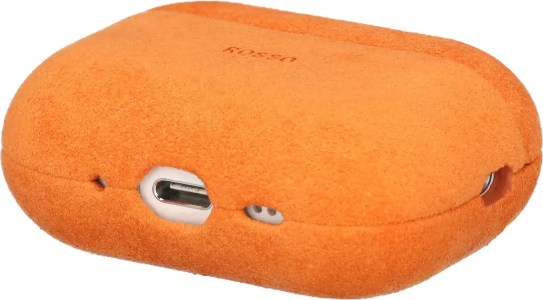Rosso Avanti Hoesje AirPods Pro 3 - Alcantara - Oranje - afbeelding 4 van 6