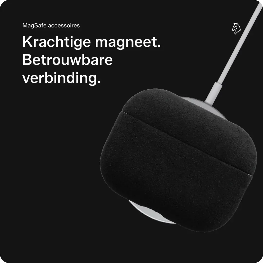 Rosso Avanti Hoesje AirPods Pro 3 - Alcantara - Zwart - afbeelding 2 van 6