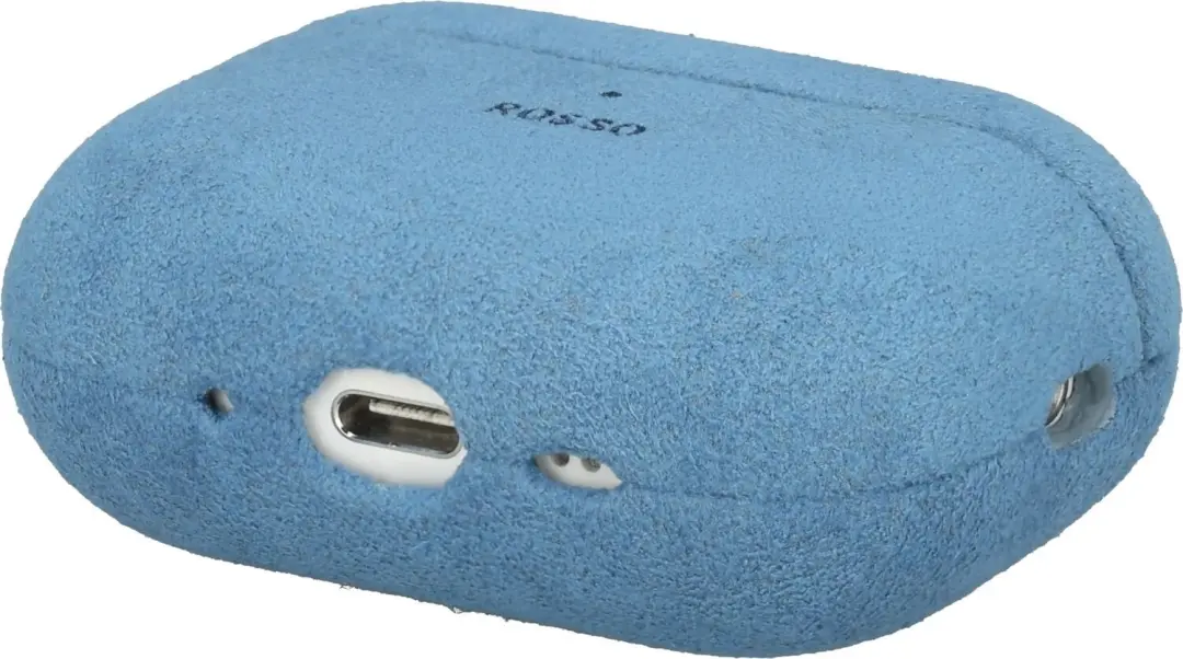 Rosso Avanti Hoesje AirPods Pro 1/2 - Alcantara - Blauw - afbeelding 3 van 6