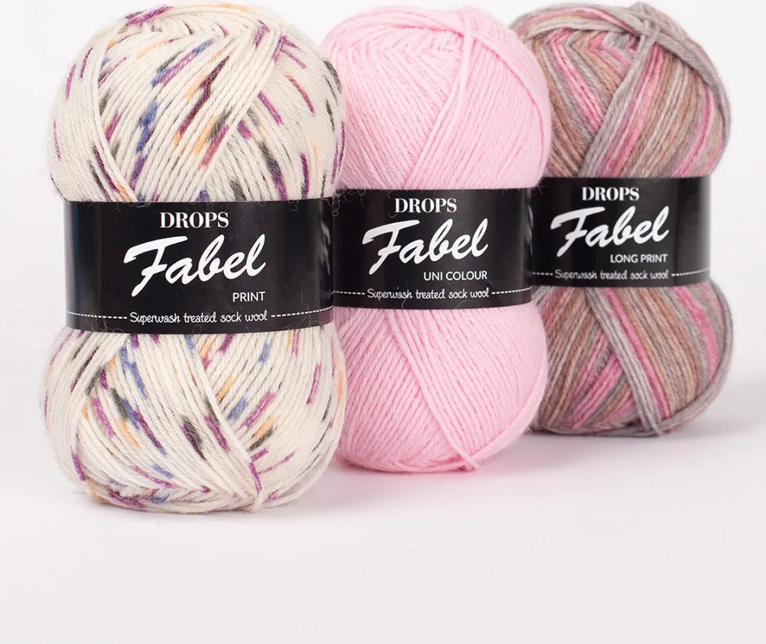 Drops Fabel Long Print Wol Garen - Forest