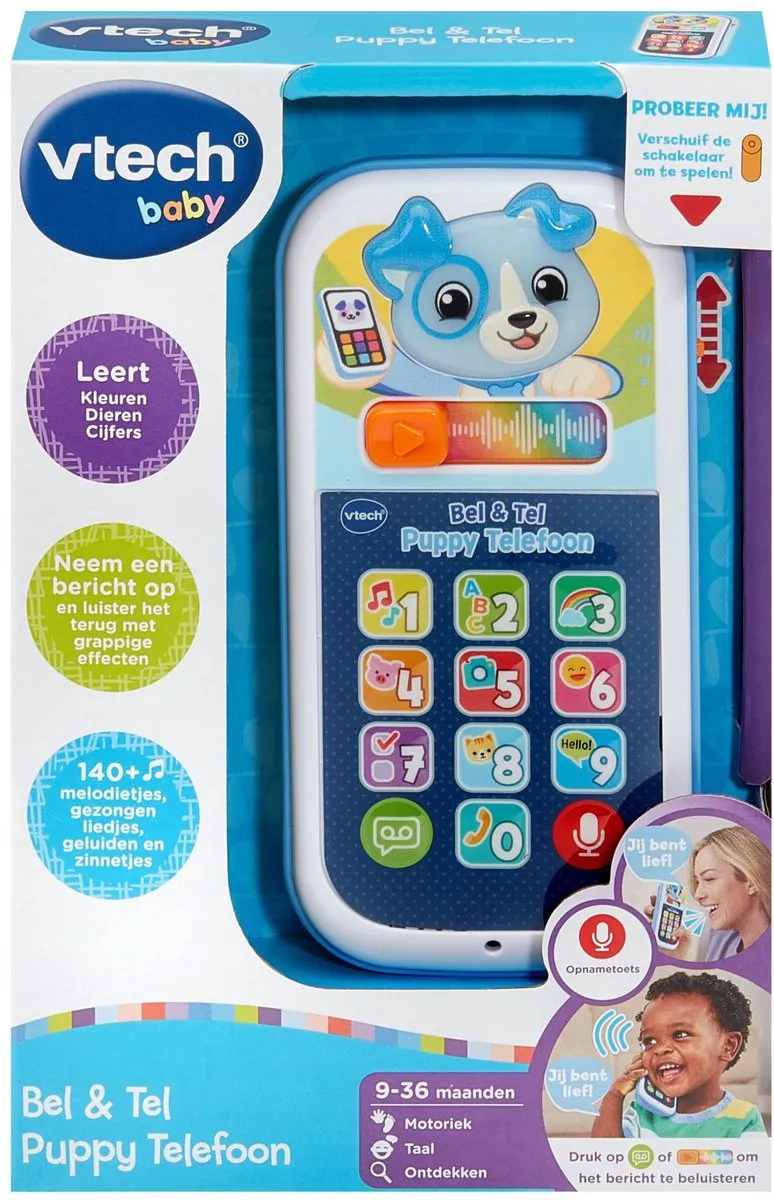Vtech Baby Bel en Leer Puppytelefoon 80-620962 - Multicolor