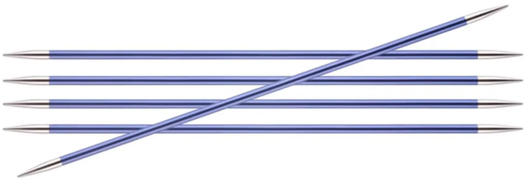 KnitPro Zing Sokkennaalden 4.50mm - Blauw - 5 Stuks