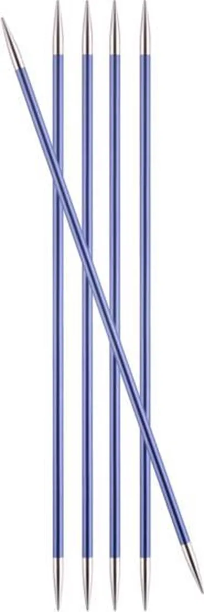 KnitPro Zing Sokkennaalden 4.50mm - Blauw - 5 Stuks
