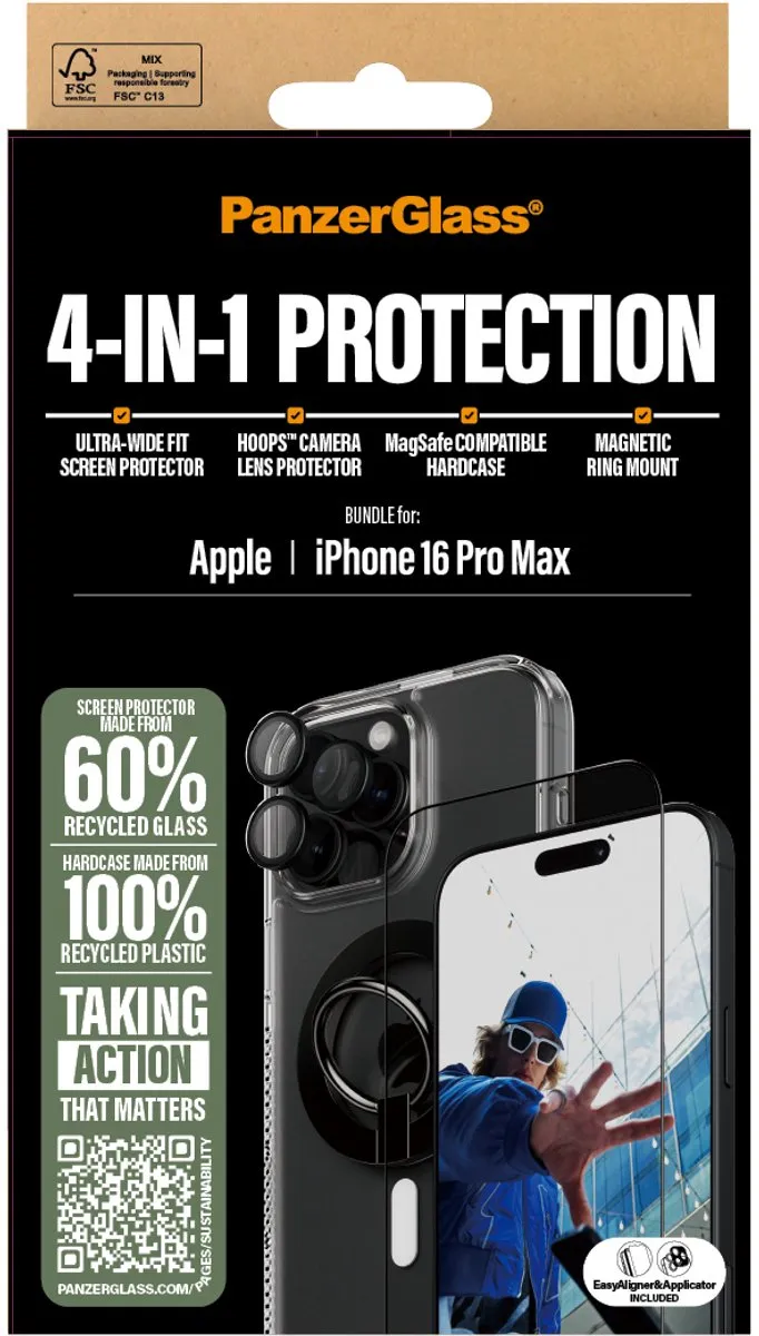 PanzerGlass 4-in-1 iPhone 16 Pro Max Hoesjes - MagSafe Compatibel