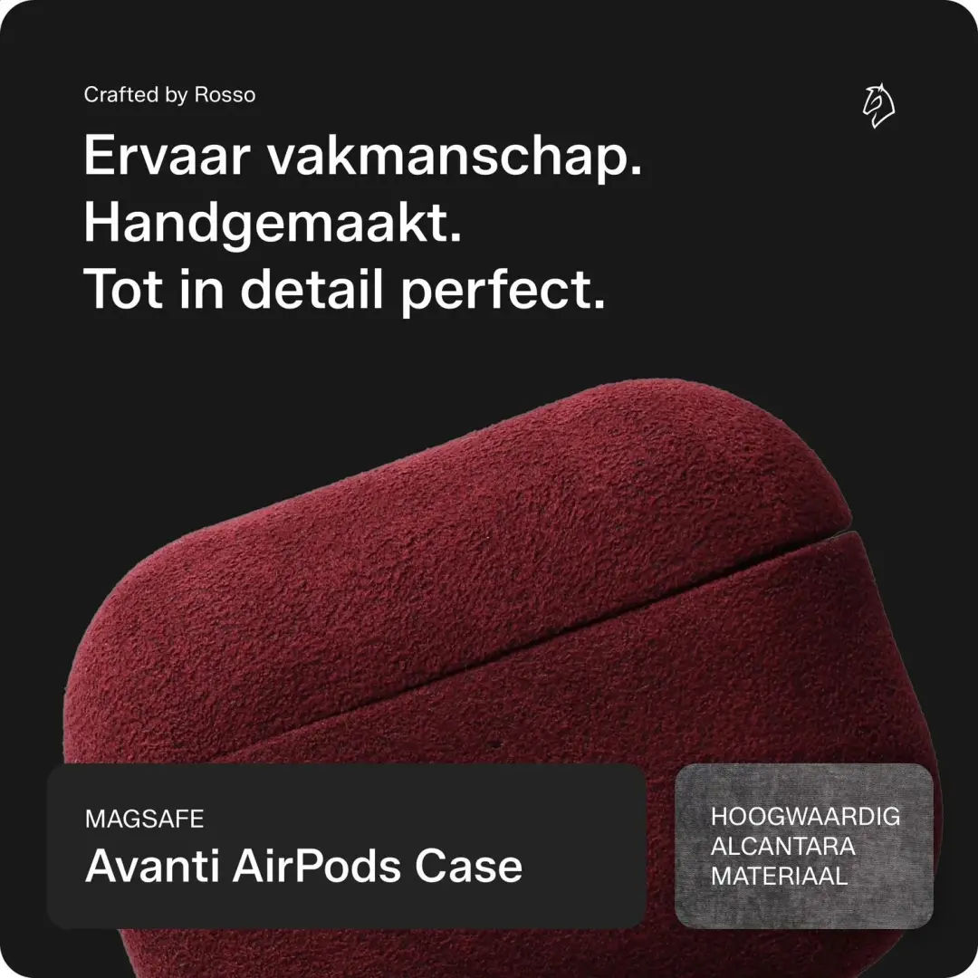 Rosso Avanti AirPods Pro 1/2 Hoesje - MagSafe - Rood - afbeelding 6 van 6