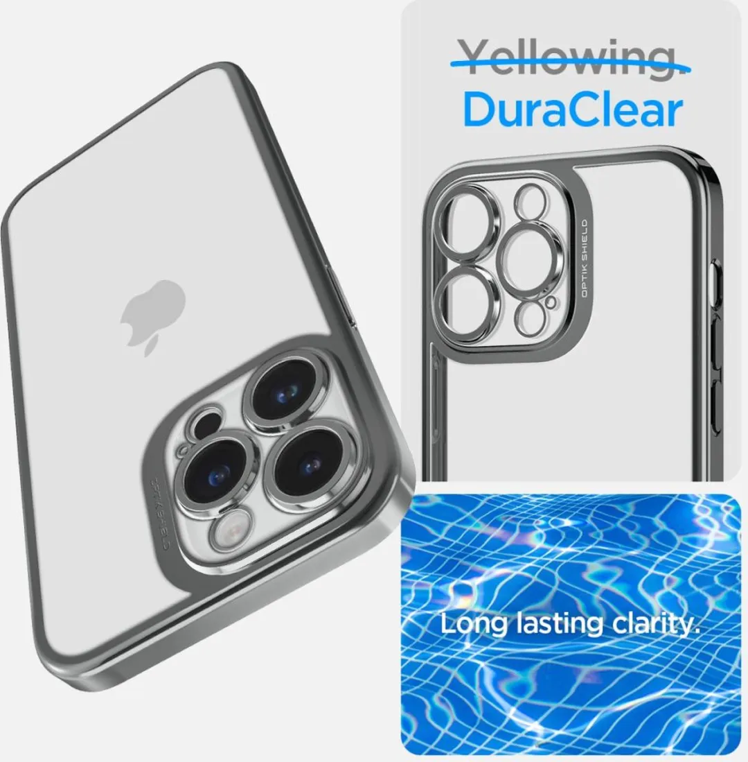 Spigen Crystal iPhone 14 Pro Hoesje - Chroomgrijs - afbeelding 5 van 6