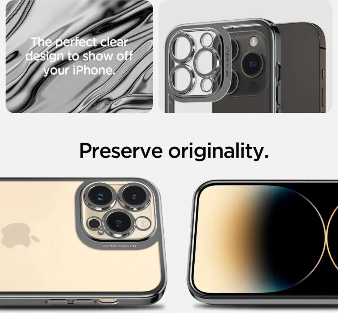 Spigen Crystal iPhone 14 Pro Hoesje - Chroomgrijs - afbeelding 6 van 6