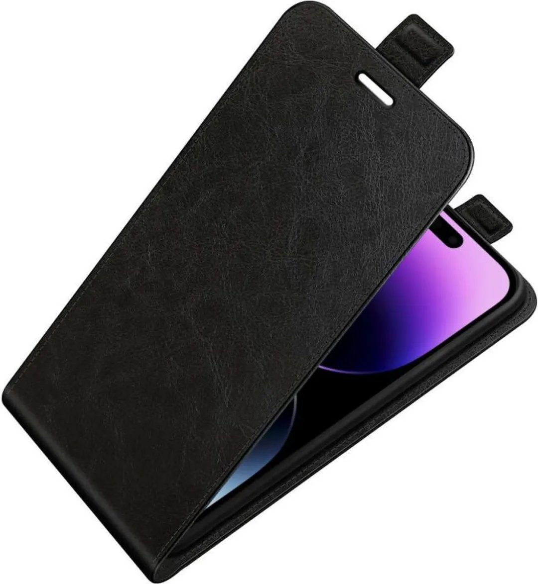 Just in Case Vertical Flip Case iPhone 14 Pro Max - 2 Pasjes - Zwart