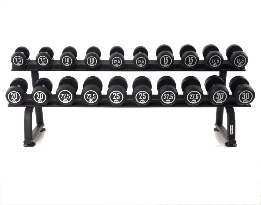 Muscle Power Ronde Rubber Dumbbell Set - 8 x 32,5-40 kg - afbeelding 5 van 6
