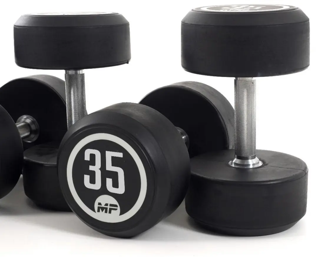 Muscle Power Ronde Rubber Dumbbell Set - 8 x 32,5-40 kg - afbeelding 3 van 6
