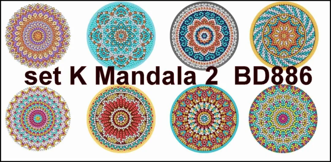 VDTOYS Diamond Painting Mandala Onderzetters Set K - 8 Stuks