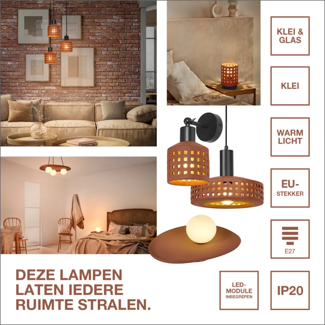 Osram Decor Clay Windows Wandlamp E27 - Bruin