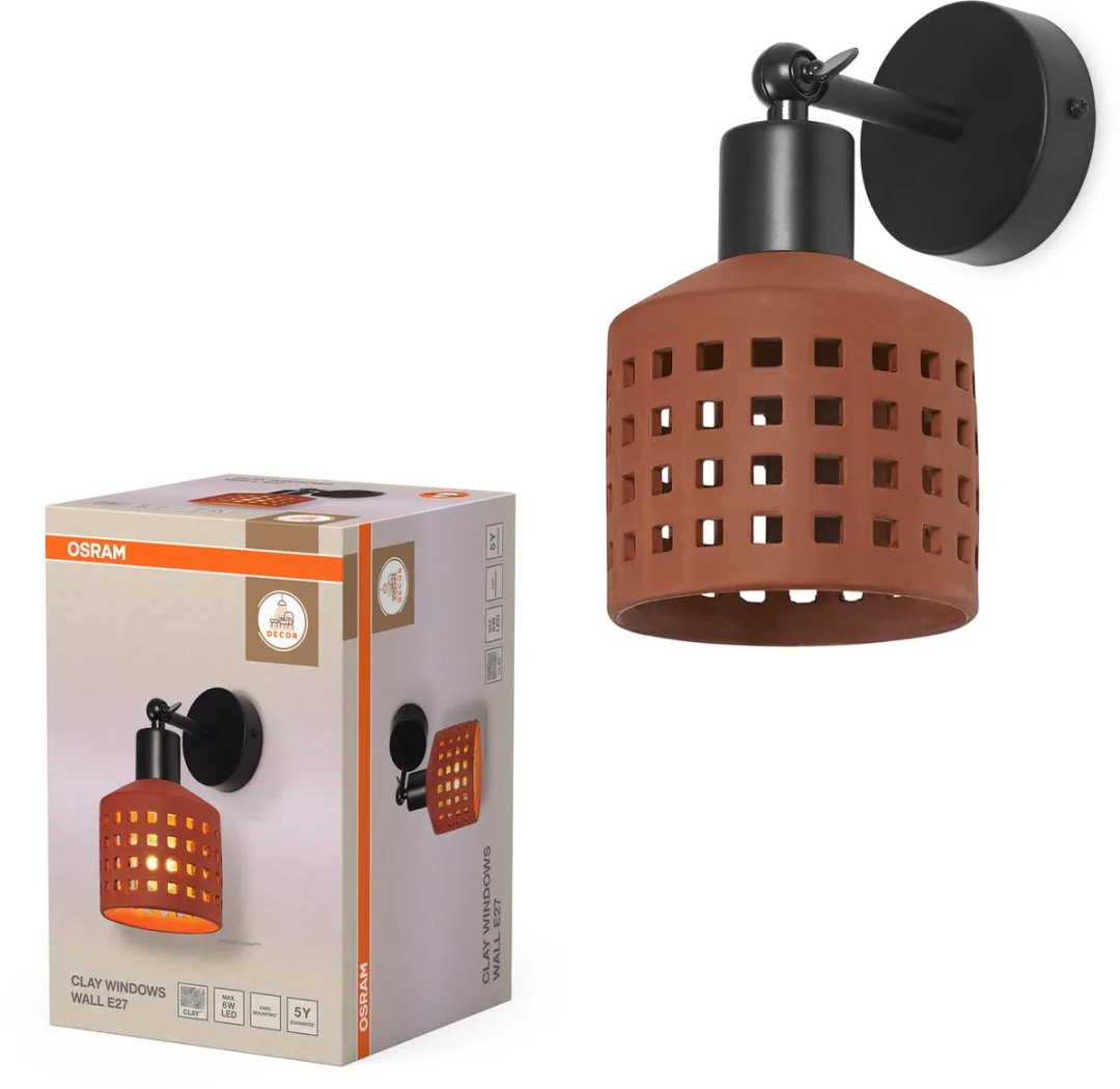 Osram Decor Clay Windows Wandlamp E27 - Bruin