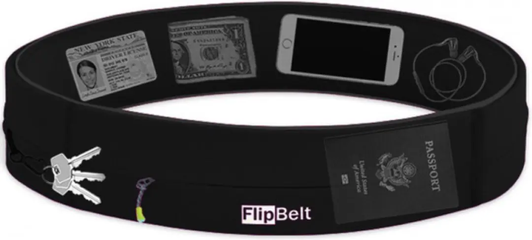 FlipBelt Zipper Hardloopriem FB0200-BLK - Zwart - L - afbeelding 4 van 6