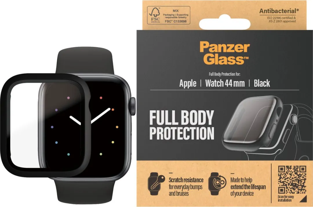 PanzerGlass Hoesje Apple Watch 44mm - Zwart - afbeelding 6 van 6