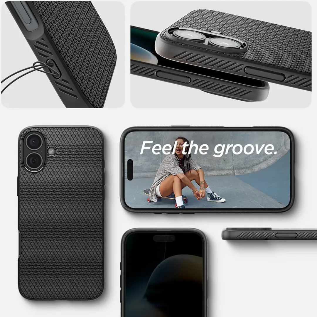Spigen Liquid Air Hoesje ACS08066 - iPhone 16 Plus - Zwart